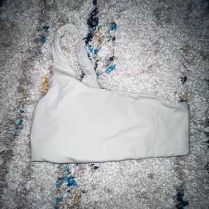 Aerie Cream One-Shoulder Top